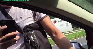 Zoekt er eentje ruzie op de ringweg in Groningen!